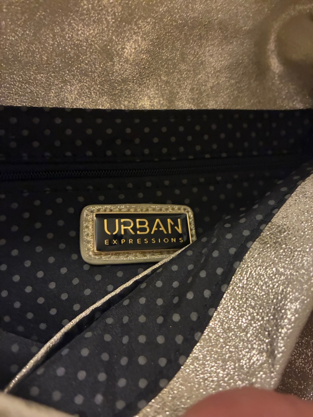 Gold Metallic Envelope Clutch with Chain Strap - Picture 3 of 14